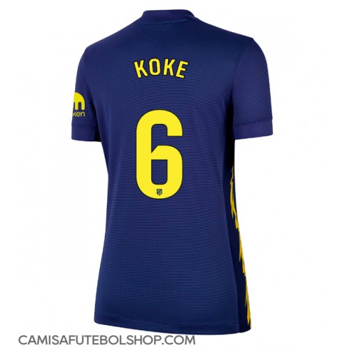 Camisa de time de futebol Atletico Madrid Koke #6 Replicas 2º Equipamento Feminina 2025-26 Manga Curta Camisa de time de futebol Atletico Madrid Koke #6 Replicas 2º Equipamento Feminina 2025-26 Manga Curta